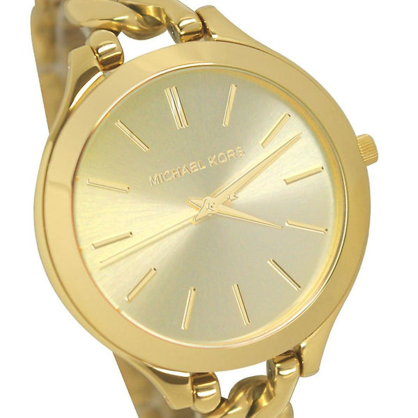 Michael Kors Slim Runway Champagne Dial Gold Ladies Watch MK3222 - Watches of America #2