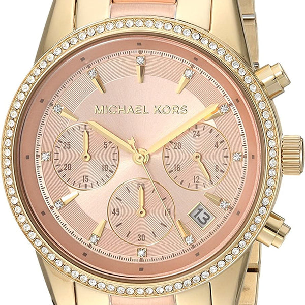 Michael Kors Ritz Chronograph Rose Dial Ladies Watch MK6475