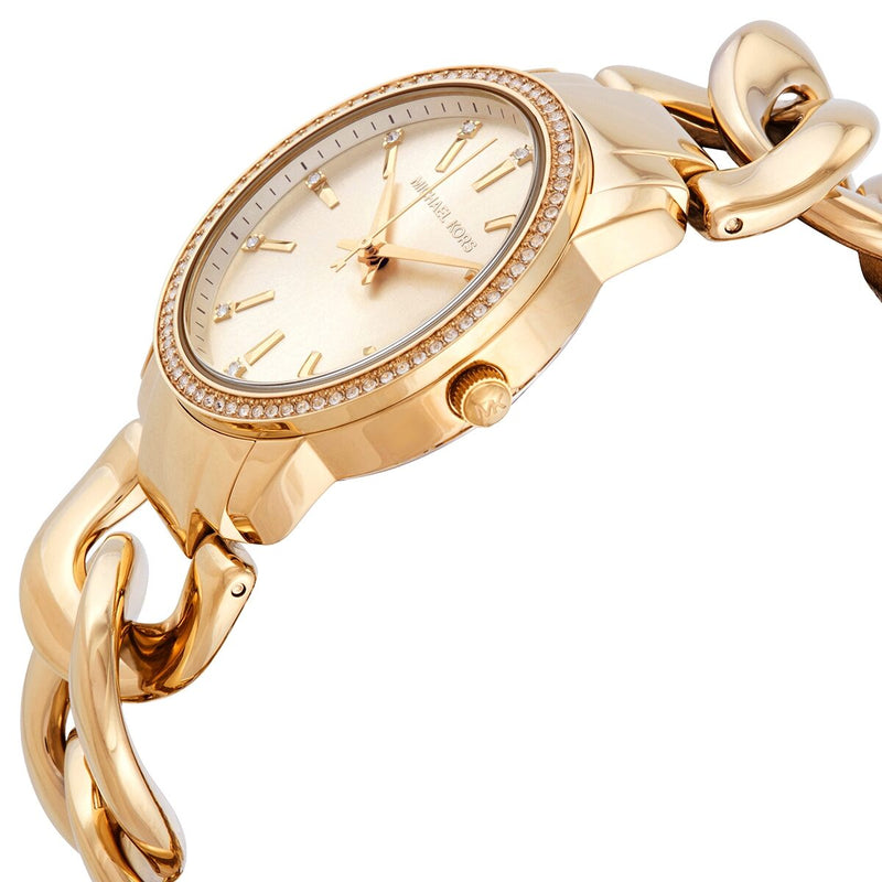 Michael Kors Nini Crystal Gold Dial Chain Link Ladies Watch MK3235 - Watches of America #2