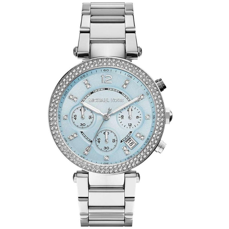 Michael Kors Parker Crystal Paved Silver Ladies Watch  MK6104 - Watches of America