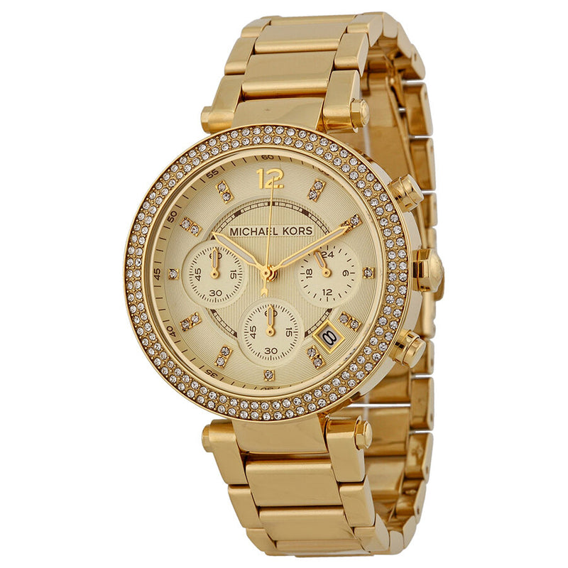 Michael Kors Parker Chronograph Champagne Dial Ladies Watch #MK5354 - Watches of America