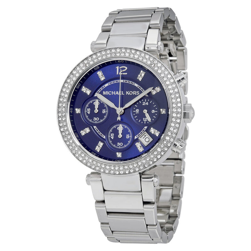 Michael Kors Parker Chronograph Navy Dial Ladies Watch #MK6117 - Watches of America