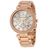 Michael Kors Parker Chronograph Rose Gold-tone Ladies Watch #MK5491 - Watches of America