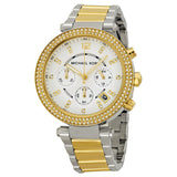 Michael Kors Parker Glitz Silver Dial Two-tone Ladies Watch #MK5626 - Watches of America