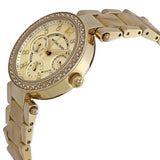 Michael Kors Parker Multi-Function Champagne Dial Gold-tone and Horn Accetate Ladies Watch MK5842