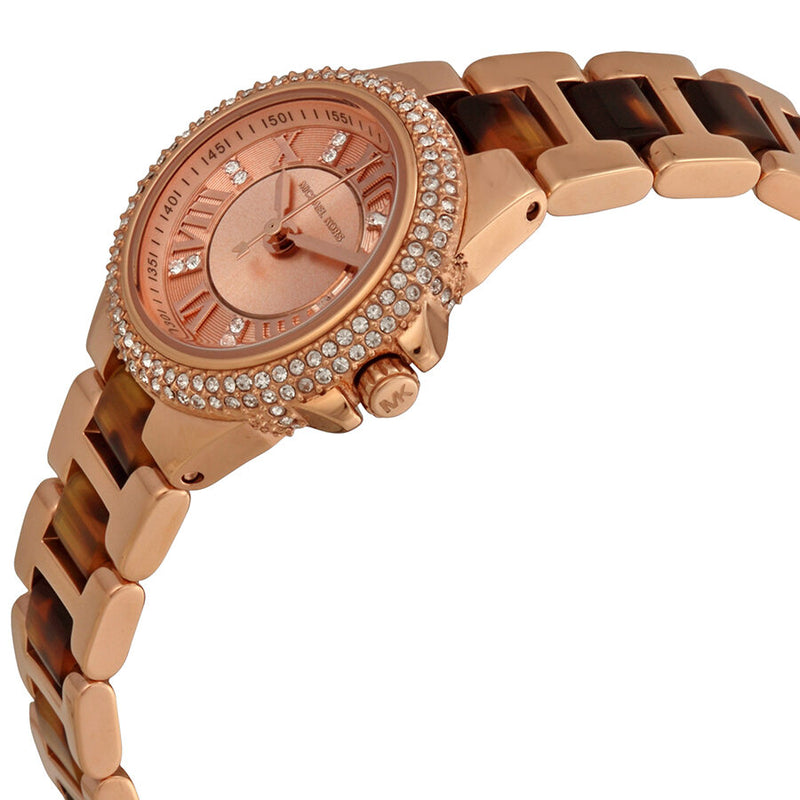 Michael Kors Pettite Camille Rose Dial Rose Gold-tone and Tortoise-shell Acetate Ladies Watch MK4289 - Watches of America #2