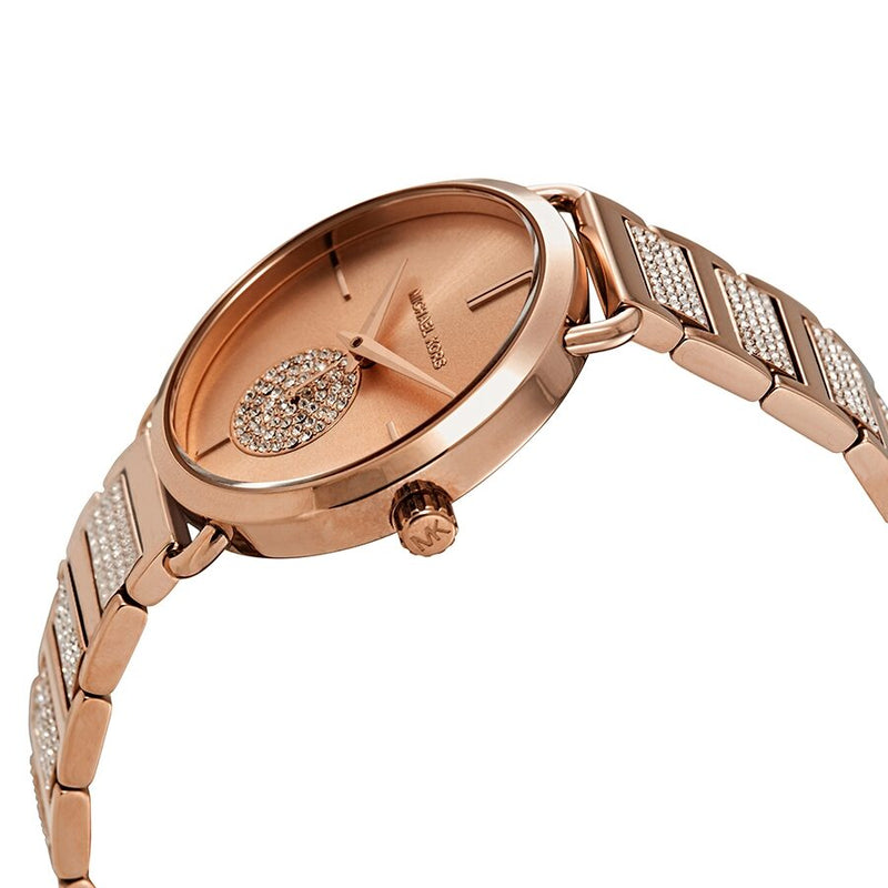 Michael Kors Portia Crystal Rose Gold Dial Ladies Watch MK3853