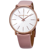 Michael Kors Pyper White Dial Pink Leather Ladies Watch #MK2741 - Watches of America