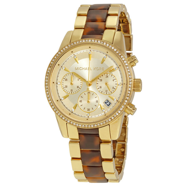 Michael Kors Ritz Chrongraph Champagne Dial Ladies Watch MK6322 - Watches of America