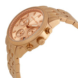Michael Kors Ritz Chronograph Rose Gold Dial Steel Ladies Watch MK6077 - Watches of America #2