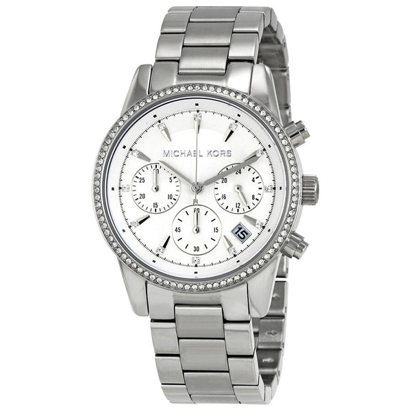 Michael Kors Ritz Chronograph White Dial Ladies Watch MK6428 - Watches of America