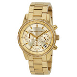 Michael Kors Ritz Chronograph Gold Dial Ladies Watch MK6356 - Watches of America