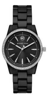 Michael Kors Ritz Quartz Crystal Black Dial Ladies Watch #MK6836 - Watches of America