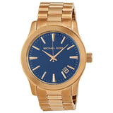 Michael Kors Runway Blue Dial Rose Gold-Tone Men's Watch MK7065 - Watches of America