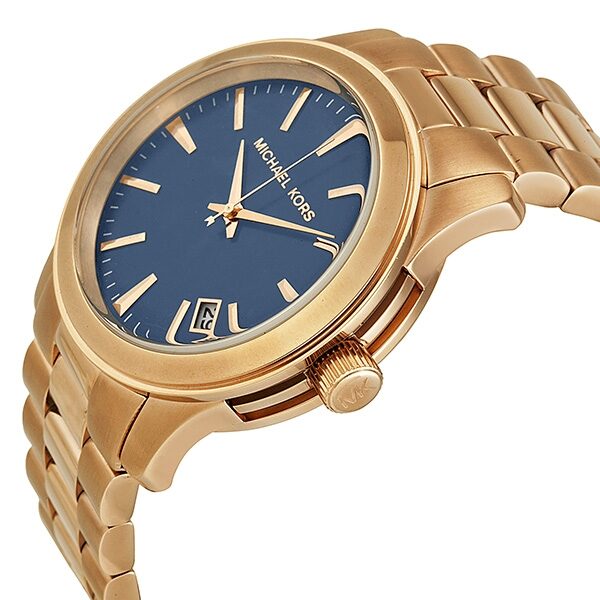 Michael Kors Runway Blue Dial Rose Gold-Tone Men's Watch MK7065 - Watches of America #2