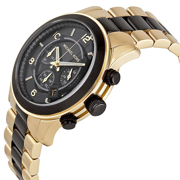 Michael Kors Runway Chronograph Black Dial Gold-Tone Men's Watch #MK8265 - Watches of America #2