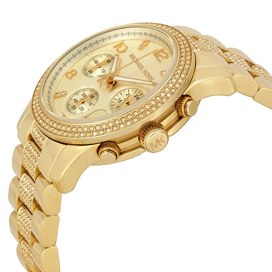 Michael Kors Runway Chronograph Champagne Dial Gold-tone