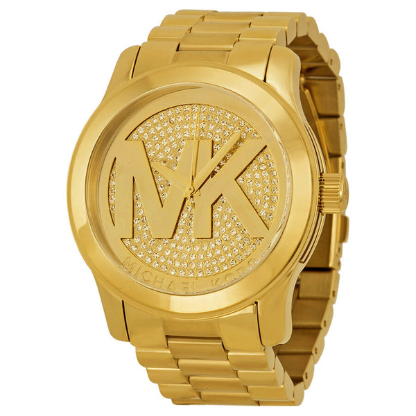 Michael Kors Runway Gold Dial Crystal Ladies Watch #MK5706 - Watches of America