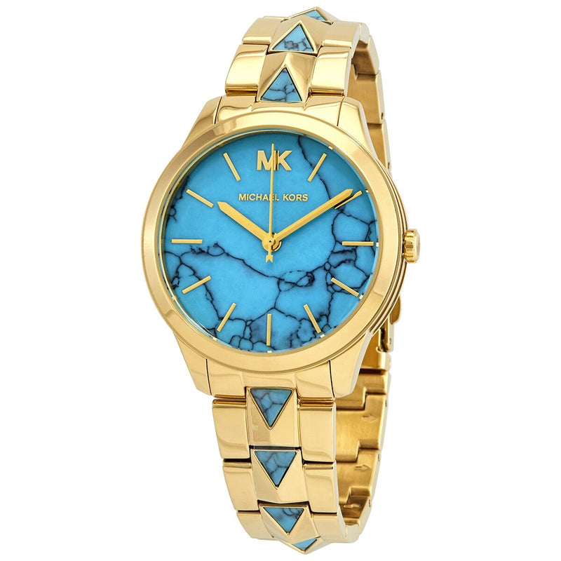 Michael Kors Runway Mercer Turquoise Dial Ladies Watch #MK6670 - Watches of America