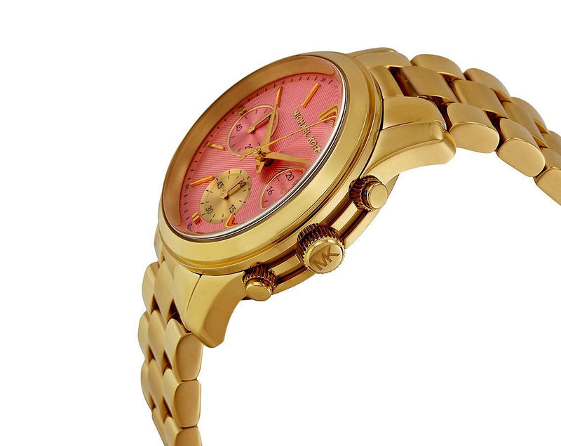 Michael Kors Runway Pink Dial Gold Women's Watch MK6161 - Watches of America #2