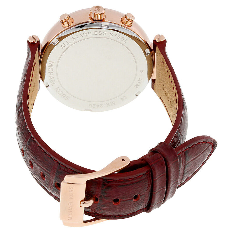 Michael Kors Sawyer Burgundy Dial Burgundy Leather Ladies Watch MK2426 - Watches of America #3