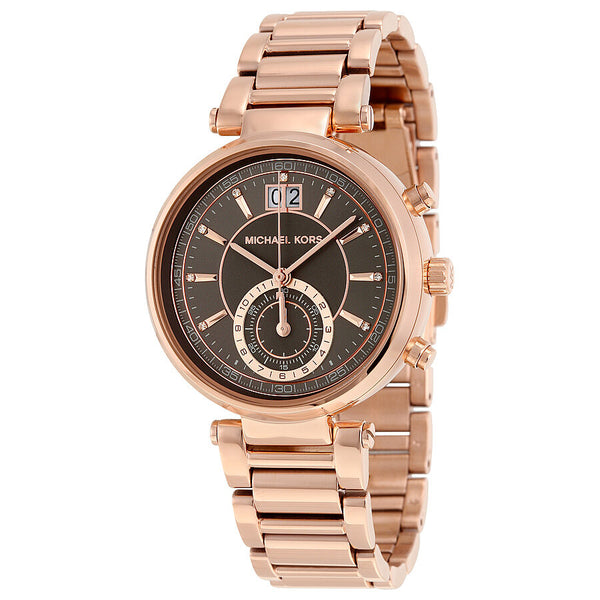 Michael Kors Sawyer Grey Dial Rose Gold-plated Ladies Watch MK6226 - Watches of America