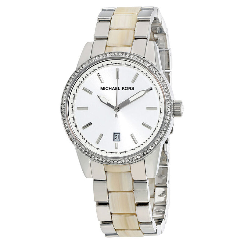 Michael Kors Silver Dial Steel and Acrylic Ladies Watch MK6371 - Watches of America