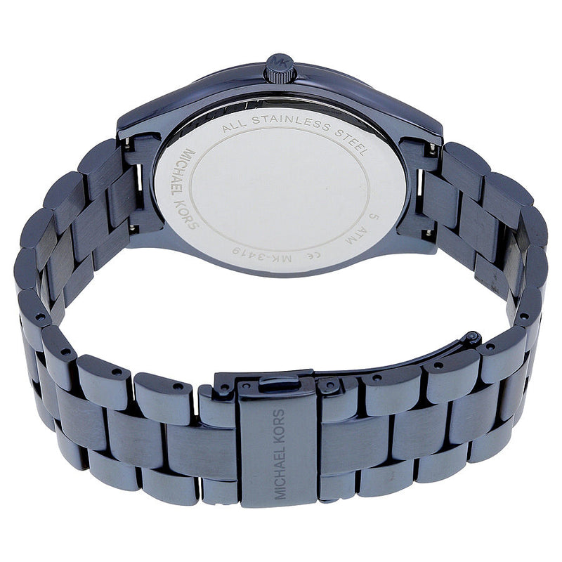 Michael Kors Slim Runway Blue Dial Blue Ion-plated Ladies Watch
