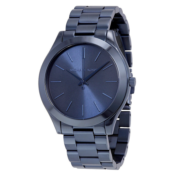 Michael Kors Slim Runway Blue Dial Blue Ion-plated Ladies Watch MK3419 - Watches of America
