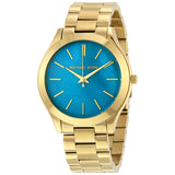 Michael Kors Slim Runway Blue Mother of Pearl Dial Ladies Watch MK3492 - Watches of America