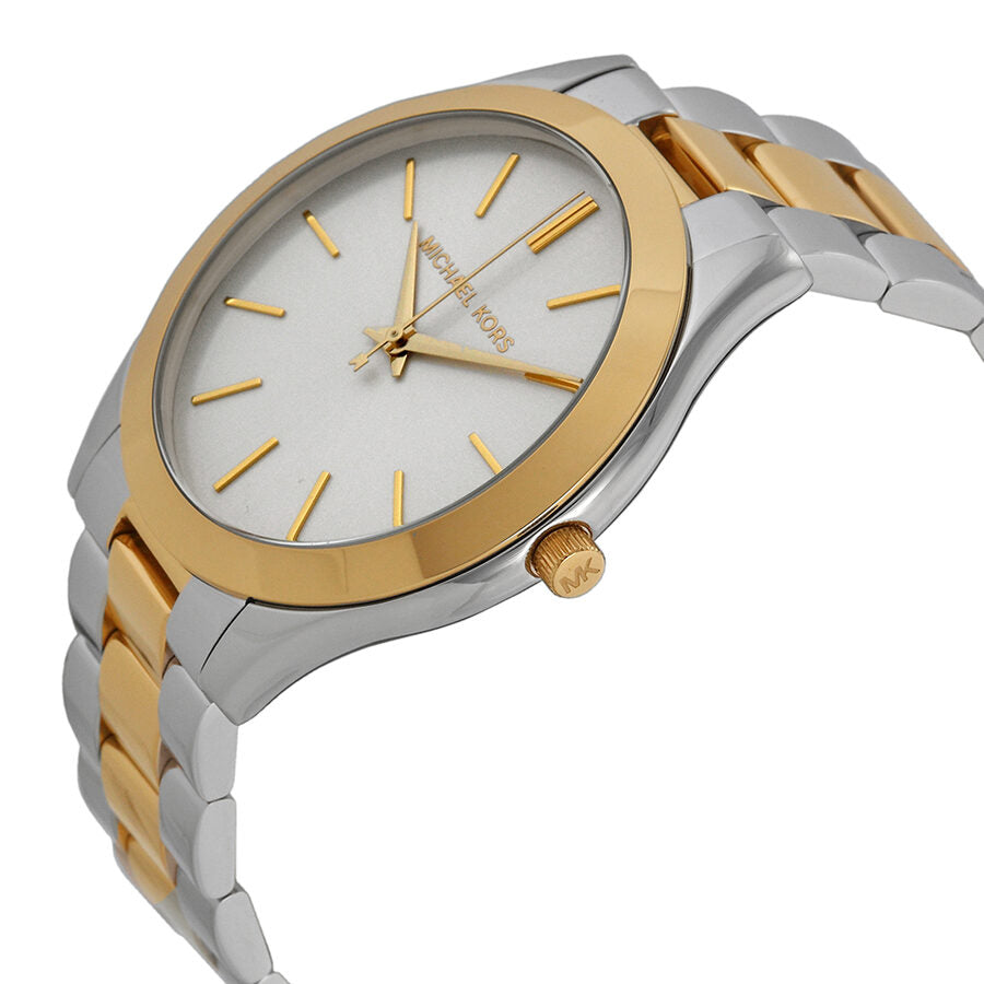 Michael Kors Slim Runway Silver Dial Two-tone Stainless Steel Unisex Watch  MK3198 – Watches of America