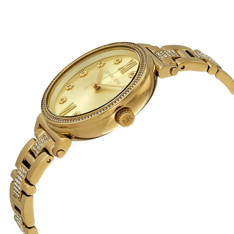 Aubergine Regan orm Michael Kors Sofie Pave Crystal Gold Dial Ladies Watch MK3881 – Watches of  America