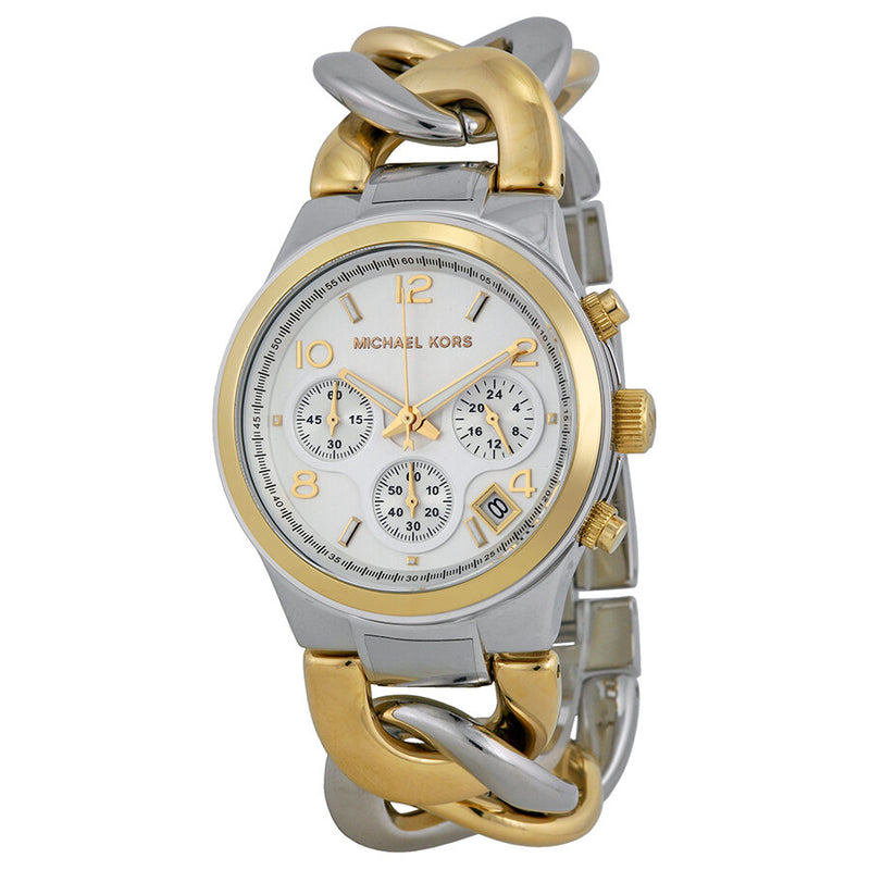 Michael Kors Twist Chain  Chronograph White Dial Ladies Watch MK3199 - Watches of America