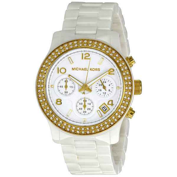 Michael Kors White Ceramic Ladies Watch MK5237 - Watches of America