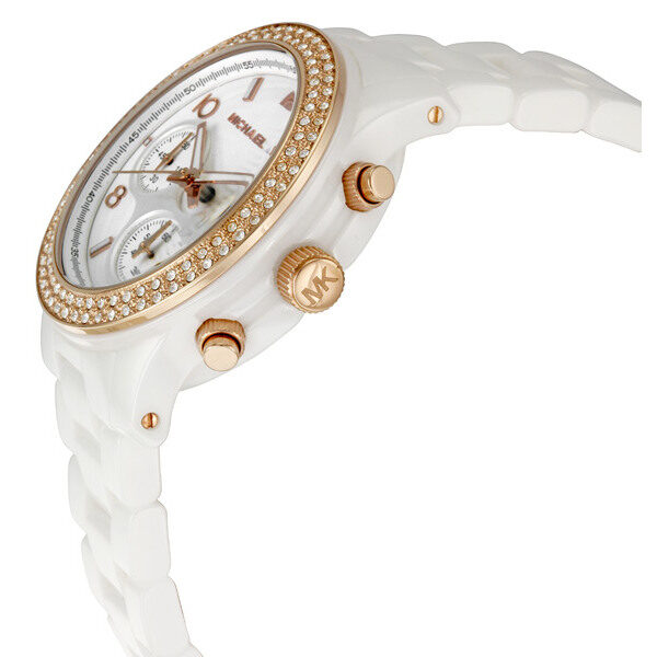 Michael Kors White Ceramic White Dial Ladies Watch MK5269 - Watches of America #2