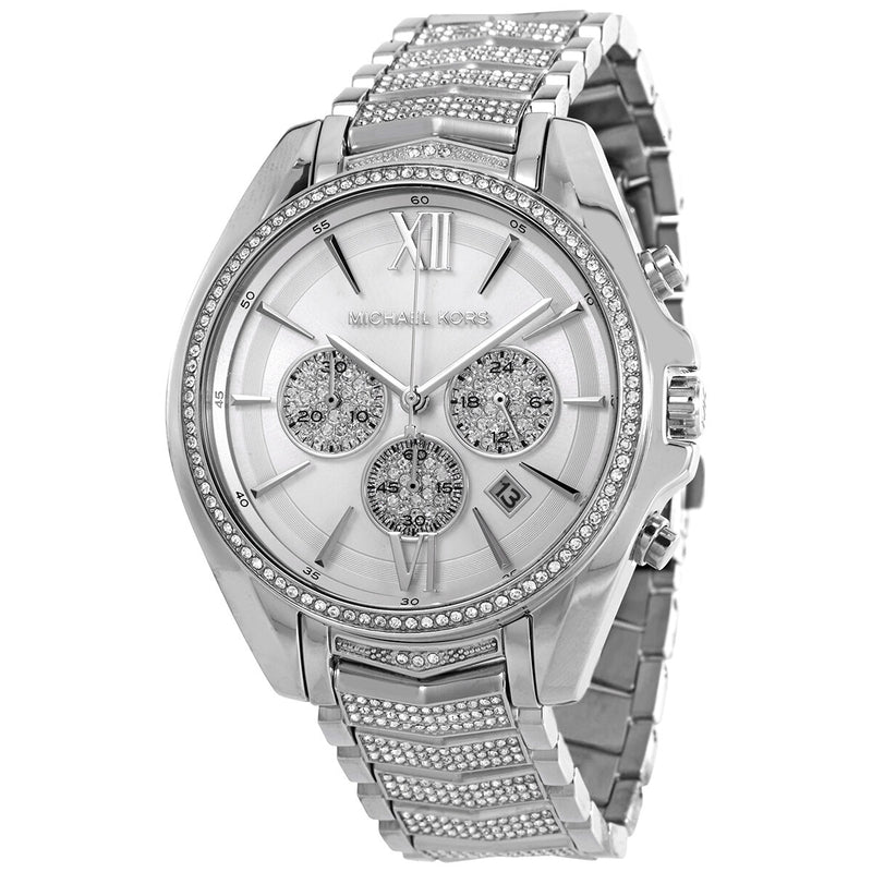 Michael Kors Whitney Chronograph Quartz Crystal Silver Dial Ladies Watch MK6728 - Watches of America