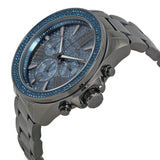 Michael Kors Wren Chronograph Blue Crystal Pave Dial Gunmetal Ion-plated Men's Watch MK6097 - Watches of America #2
