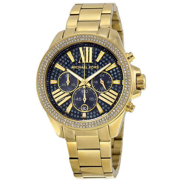 Michael Kors Wren Chronograph Blue Crystal Pave Ladies Watch MK6291 - Watches of America