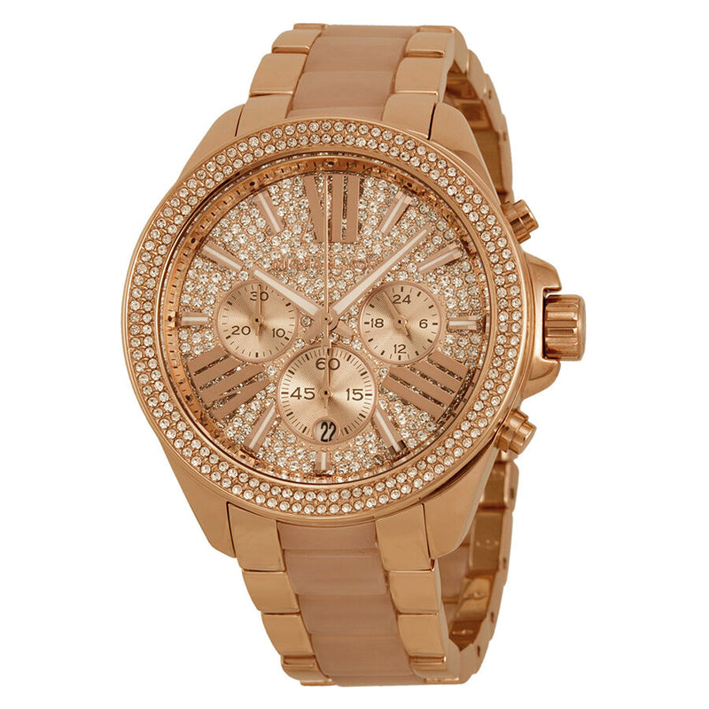 Michael Kors Wren Crystal Pave Dial Chronograph Ladies Watch MK6096 - Watches of America