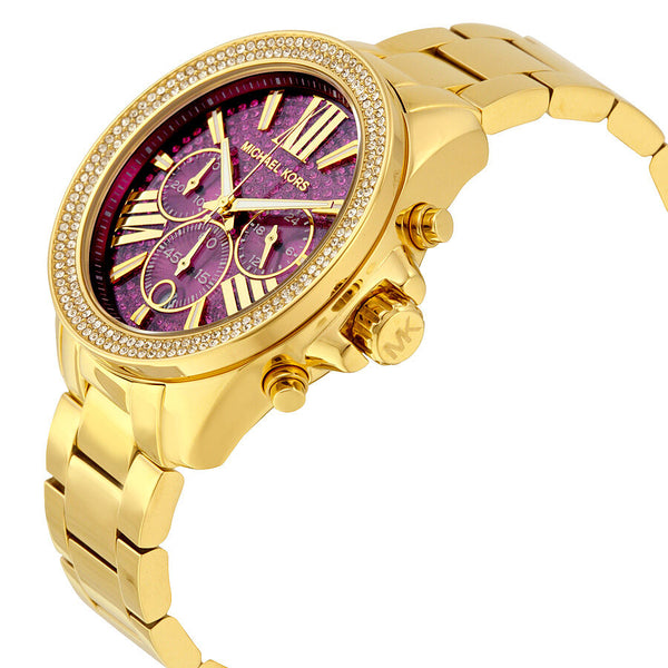 Michael Kors Wren Fuchsia Crystal Pave Gold-tone Stainless Steel Ladies Watch MK6290 - Watches of America #2