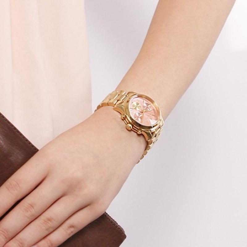 Michael Kors Runway Pink Dial Gold Women's Watch MK6161 - Watches of America #5
