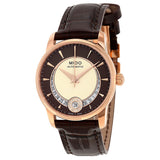 Mido Baroncelli Automatic Beige and Brown Dial Ladies Watch #M0072073629100 - Watches of America