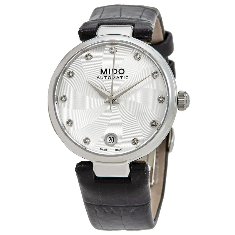 Mido Baroncelli II Automatic Diamond Silver Dial Ladies Watch #M0222071603610 - Watches of America
