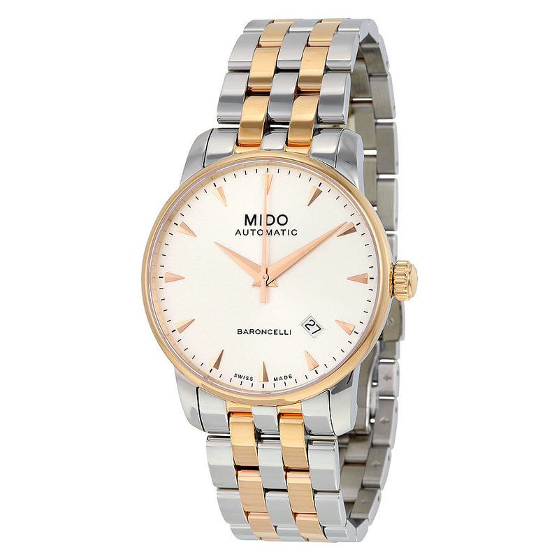 Mido Baroncelli II Automatic Silver Dial Two-tone Men's Watch #M86009111 - Watches of America