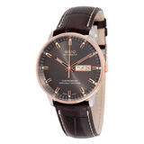 Mido Commander II Grey Dial Maroon Leather Men's Watch #M0214312606100 - Watches of America