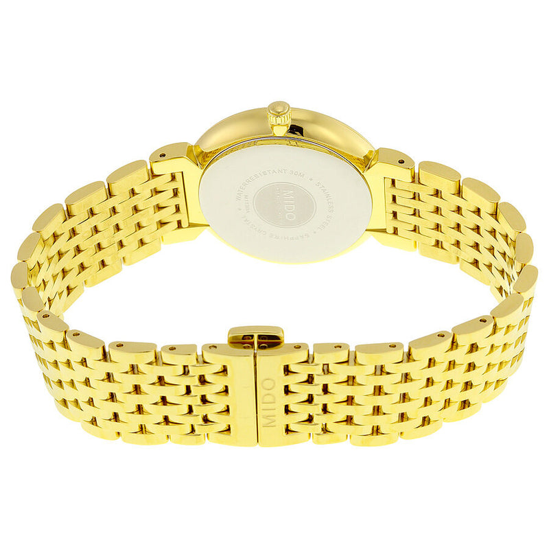Mido Dorada White Dial Yellow Gold-tone Stainless Steel Ladies Watch #M11303261 - Watches of America #3