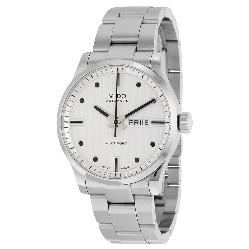 Mido Multifort Automatic White Dial Men's Watch M0054301103100#M005.430.11.031.00 - Watches of America