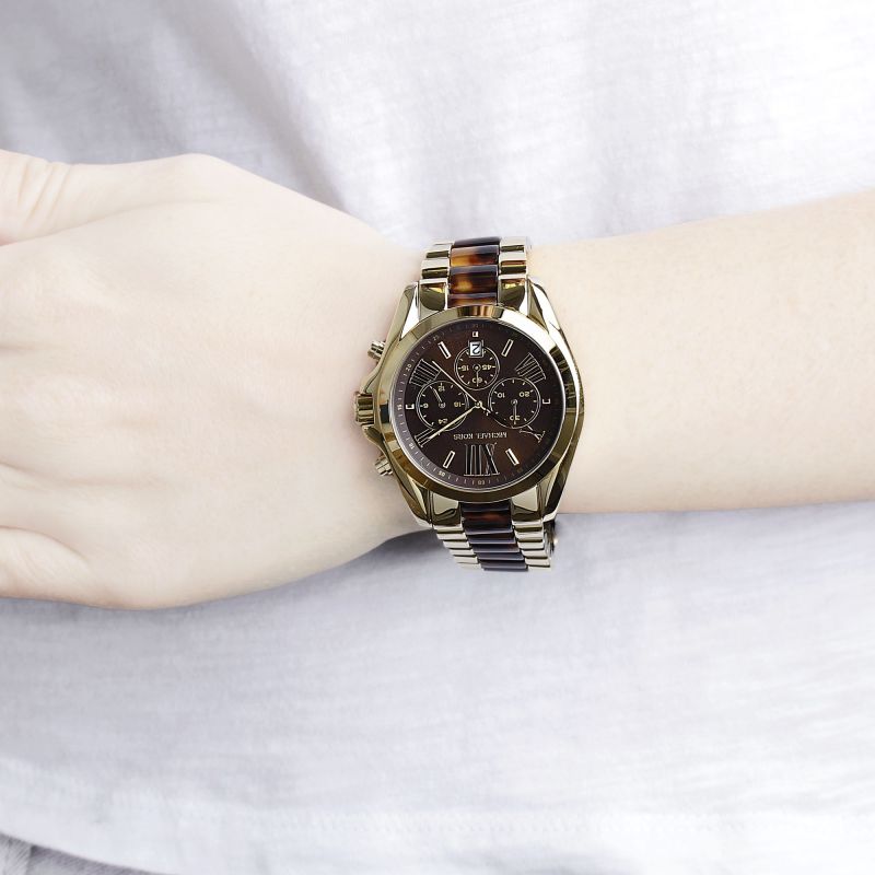 Michael Kors Bradshaw Chronograph Chocolate Gold Watch MK5696 - Watches of America #8