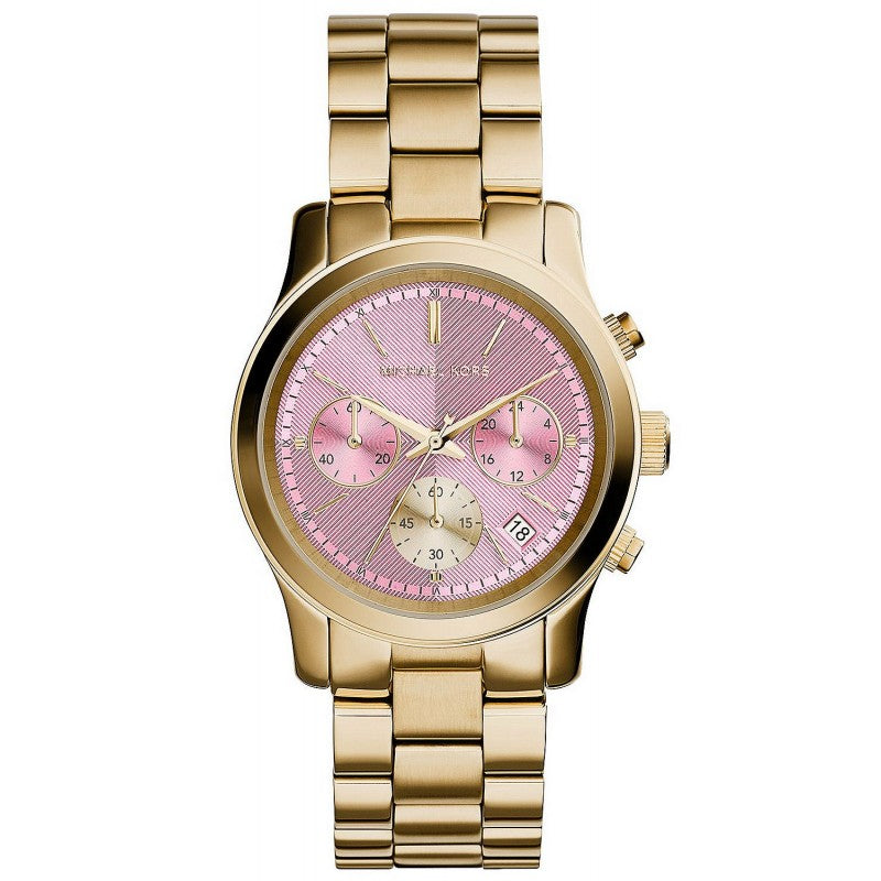 Michael Kors Runway Pink Dial Gold Women's Watch  MK6161 - Watches of America