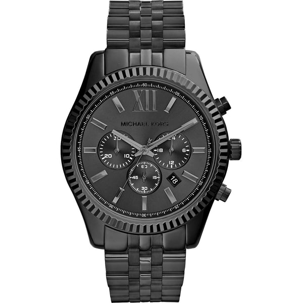 Michael Kors Lexington Gunmetal Grey Steel Chronograph Men's Watch #MK8346 - Watches of America